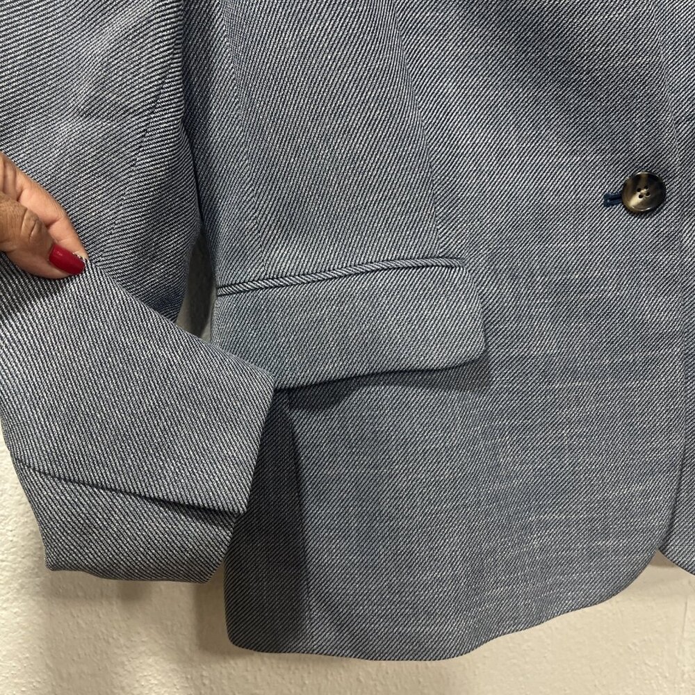DKNY Blazer Women 12Blue Jacket Coat‎ Career Preppy One Button Lined NEW - Picture 2 of 15